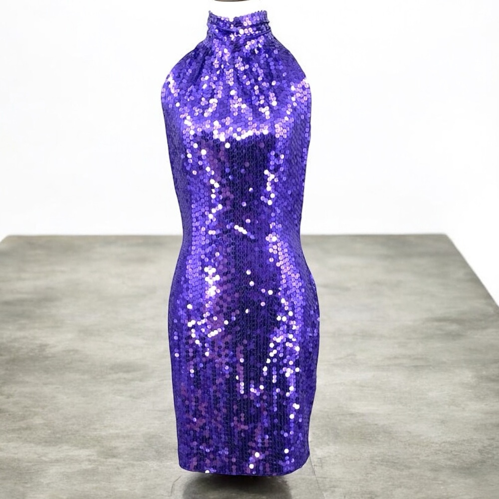 Niteline by Della Roufogali Purple Sequin Party Dress Women’s 6 Hoco Dance Date